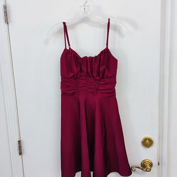 Emerald Sundae Dresses & Skirts - Emerald Sundae Burgundy Flare Dress